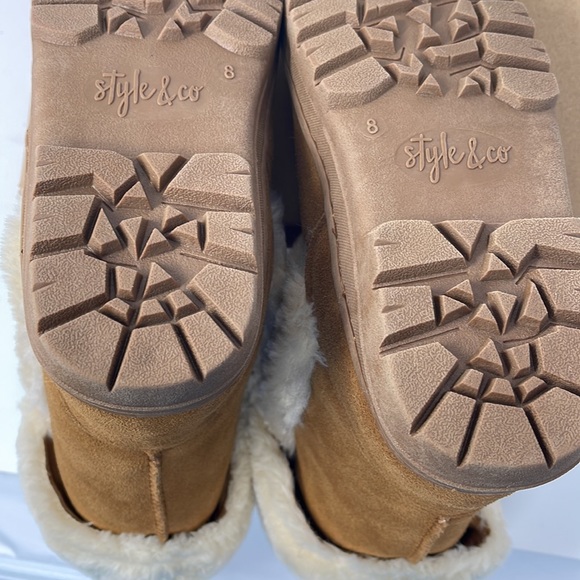 Style & Co. Womens Witty Suede Faux Fur Casual Boots - Picture 11 of 11